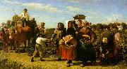 Jules Breton The Vintage at the Chateau Lagrange oil painting reproduction